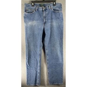 Lauren Jeans Co‎ Jeans Womens 16 Blue Straight High Rise Cotton Measures 36x31